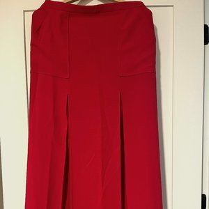 BCBG Red Maxi Skirt with Front Slits